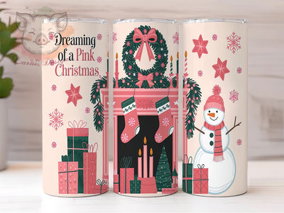 Pink Christmas Tumbler, Christmas Tumbler, Dreamy Tumbler, 20oz Tumbler Wrap, Sublimation Design, Digital Download, Cricut Design, Silhouette Design, DIY Tumbler Sublimation Lara' s Designs 