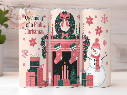 Pink Christmas Tumbler, Christmas Tumbler, Dreamy Tumbler, 20oz Tumbler Wrap, Sublimation Design, Digital Download, Cricut Design, Silhouette Design, DIY Tumbler Sublimation Lara' s Designs 