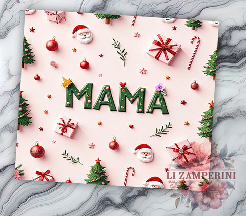Pink Christmas Tumbler, Mama Claus Tumbler, Merry Mama Gift, 20oz Tumbler, Holiday Drinkware, Christmas Gift, Fun Christmas Decor Sublimation Li Zamperini 