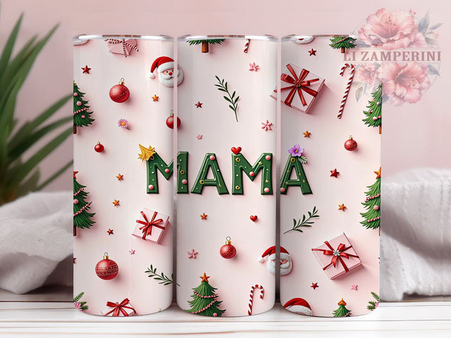 Pink Christmas Tumbler, Mama Claus Tumbler, Merry Mama Gift, 20oz Tumbler, Holiday Drinkware, Christmas Gift, Fun Christmas Decor Sublimation Li Zamperini 