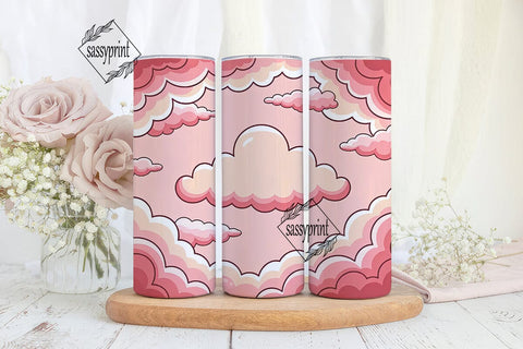 Pink Cloud Dream 20oz Tumbler Wrap Sublimation sassyprint 