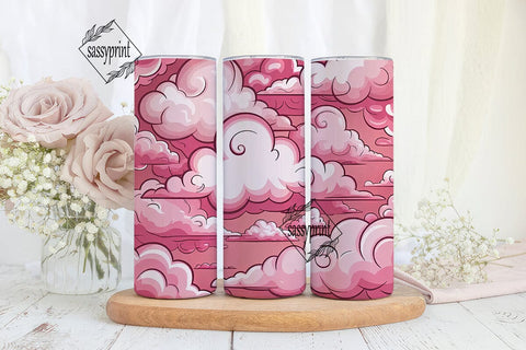 Pink Cloud Dream 20oz Tumbler Wrap Sublimation sassyprint 