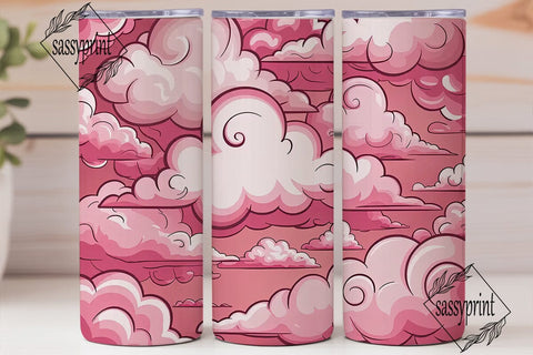 Pink Cloud Dream 20oz Tumbler Wrap Sublimation sassyprint 
