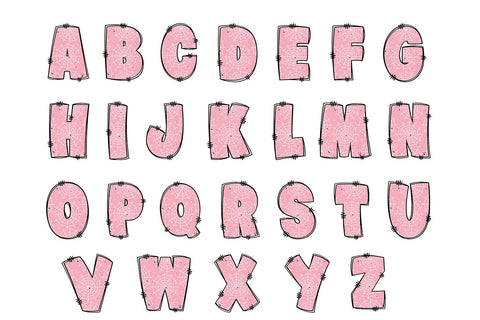 Pink Cobweb Halloween Doodle Letter Alpha Sublimation BijouBay 