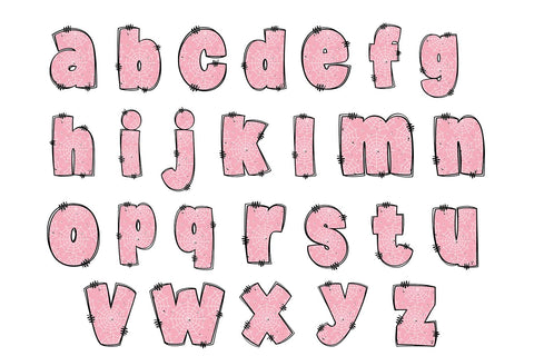 Pink Cobweb Halloween Doodle Letter Alpha Sublimation BijouBay 