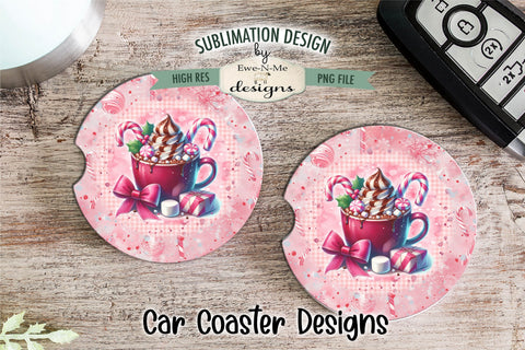 Pink Cocoa Coffee Cup Wind Spinner Sublimation Round Cocoa Sublimation Ewe-N-Me Designs 