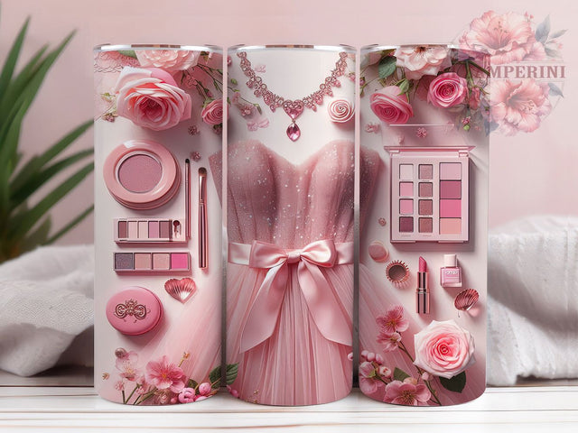 Pink Coquette Bow Girly Aesthetic Tumbler, Coquette Bow Wrap, Coquette Aesthetic Design, 20Oz Tumbler Sublimation, Girly Bow Drinkware, Soft Feminine Cup, Vintage Coquette Mug Sublimation Li Zamperini 