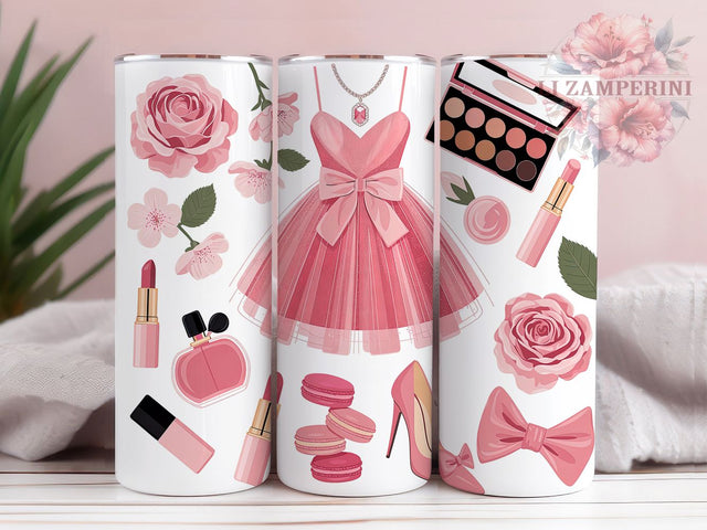 Pink Coquette Bow Girly Aesthetic Tumbler, Coquette Bow Wrap, Coquette Aesthetic Design, 20Oz Tumbler Sublimation, Girly Bow Drinkware, Soft Feminine Cup, Vintage Coquette Mug Sublimation Li Zamperini 