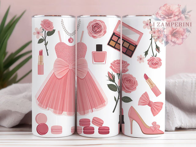 Pink Coquette Bow Girly Aesthetic Tumbler, Coquette Bow Wrap, Coquette Aesthetic Design, 20Oz Tumbler Sublimation, Girly Bow Drinkware, Soft Feminine Cup, Vintage Coquette Mug Sublimation Li Zamperini 