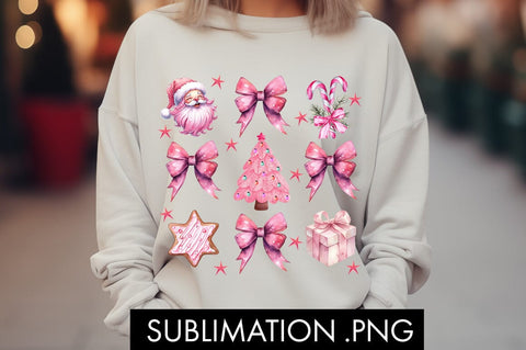 Pink Coquette Christmas PNG Sublimation Sublimation Freeling Design House 