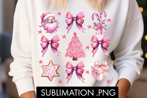 Pink Coquette Christmas PNG Sublimation Sublimation Freeling Design House 