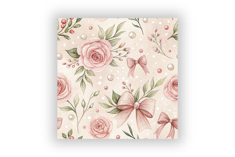 Pink Coquette Digital Paper Pack, Feminine Floral & Bow Seamless Patterns, Scrapbooking & Printable Crafts Digital Pattern FloridPrintables 