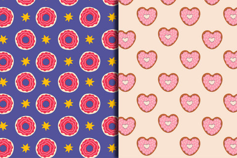 Pink Coquette Donut Seamless Patterns & Digital Papers Set Digital Pattern Rin Green 