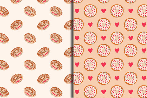 Pink Coquette Donut Seamless Patterns & Digital Papers Set Digital Pattern Rin Green 