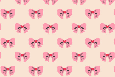 Pink Coquette Ribbon Bow Seamless Patterns & Digital Papers Digital Pattern Rin Green 