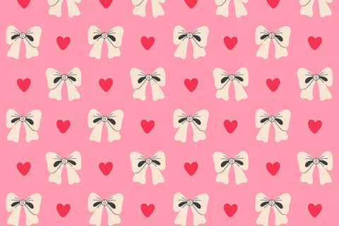 Pink Coquette Ribbon Bow Seamless Patterns & Digital Papers Digital Pattern Rin Green 