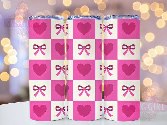 Pink Coquette Valentine Bow Tumbler, Cute Valentine Wrap, Girly Bow Cup, Romantic Sublimation Design, Valentine Gift Tumbler, Sweet Pink Bow Wrap, Adorable Love Cup Sublimation SvggirlplusArt 