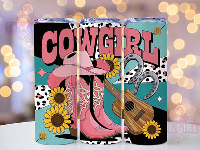 Pink Country Cowgirl Tumbler, Country Tumbler, Rustic 20oz Wrap, Sublimation Design, Stylish Gift Idea, Western Cowgirl Wrap, Feminine Country Tumbler Sublimation SvggirlplusArt 