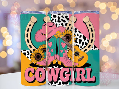 Pink Country Cowgirl Tumbler, Country Tumbler, Rustic 20oz Wrap, Sublimation Design, Stylish Gift Idea, Western Cowgirl Wrap, Feminine Country Tumbler Sublimation SvggirlplusArt 