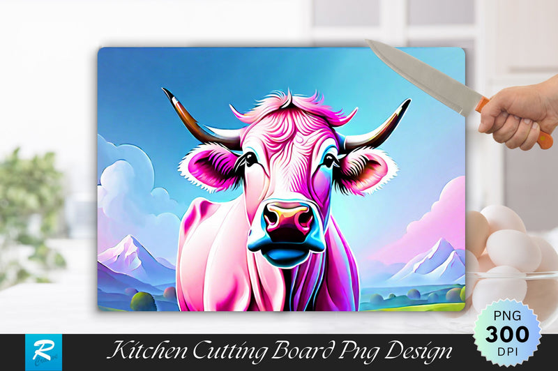 Pink Cow Background Cutting Board Sublimation Regulrcrative 