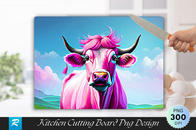 Pink Cow Background Cutting Board Sublimation Regulrcrative 