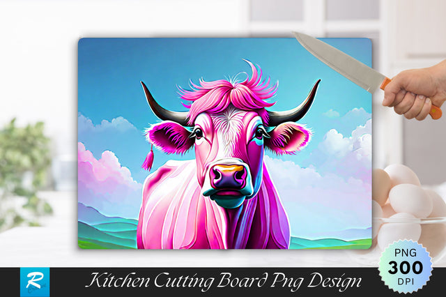 Pink Cow Background Cutting Board Sublimation Regulrcrative 