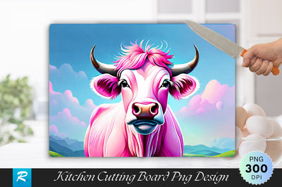 Pink Cow Background Cutting Board Sublimation Regulrcrative 