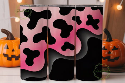 Pink Cow Print 20oz Tumbler Wrap Sublimation PixelChick 