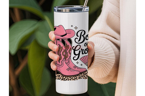 Pink Cowboy Boots 20oz Tumbler Wrap Sublimation DesignSVG 