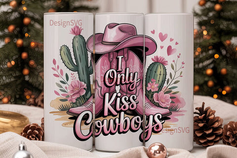 Pink Cowboy Boots 20oz Tumbler Wrap Sublimation DesignSVG 