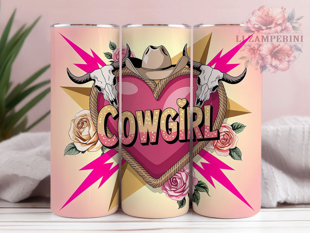 Pink Cowgirl 20oz Tumbler Wrap, Western Cowgirl Design, Rustic Country Sublimation, American Flag Wrap, Patriotic USA Design, 20oz Tumbler Wrap, PNG Tumbler Design Sublimation Li Zamperini 