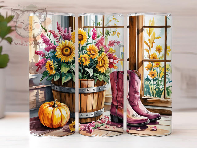 Pink Cowgirl Boots 20oz Tumbler Wrap, Pink Western Tumbler, 20oz Sublimation Wrap, Rodeo Boots Design, Country Girl Tumbler, Western Aesthetic Drinkware, Southern Cowgirl Gift Sublimation Lara' s Designs 