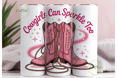 Pink Cowgirl Boots 20oz Tumbler Wrap Sublimation PixelChick 