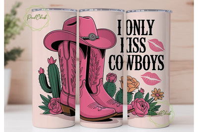 Pink Cowgirl Boots & Hat 20oz Tumbler Sublimation PixelChick 