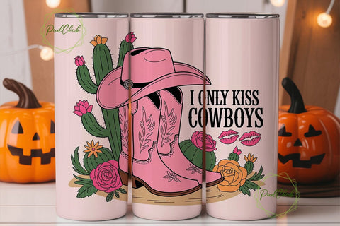 Pink Cowgirl Boots & Hat 20oz Tumbler Sublimation PixelChick 