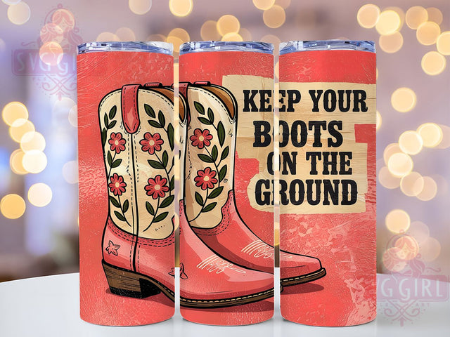 Pink Cowgirl Boots Tumbler Wrap, Boots on the Ground, Cowgirl Tumbler, 20oz Tumbler Wrap, Sublimation Design, Country Tumbler, Western Tumbler Sublimation SvggirlplusArt 