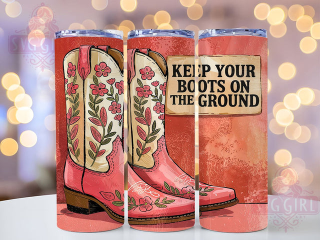 Pink Cowgirl Boots Tumbler Wrap, Boots on the Ground, Cowgirl Tumbler, 20oz Tumbler Wrap, Sublimation Design, Country Tumbler, Western Tumbler Sublimation SvggirlplusArt 