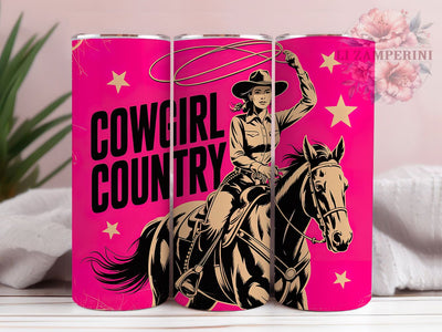 Pink Cowgirl Country 20oz Tumbler, Western Cowgirl Wrap, Rustic Country Sublimation, American Flag Design, Patriotic USA Wrap, 20oz Tumbler Design, PNG Tumbler Wrap Sublimation Li Zamperini 