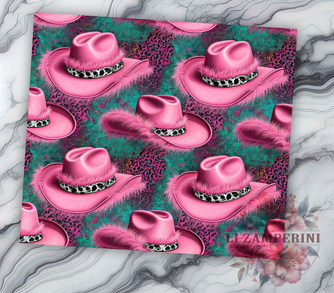 Pink Cowgirl Hat 20oz Tumbler, Cowgirl Tumbler, Pink Cowgirl Hat, 20oz Drinkware, Western Style Gift, Custom Tumblers, Country Decor, Rodeo Gift Sublimation Li Zamperini 