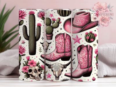 Pink Cowgirl Tumbler, Western Sublimation Wrap, 20oz Cowgirl Drinkware, Country Style Tumbler Design, Cowgirl Art, Rustic Western Wrap, Digital Download Sublimation Li Zamperini 