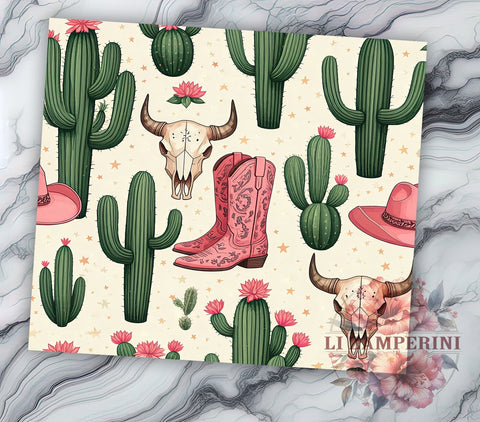 Pink Cowgirl Tumbler, Western Sublimation Wrap, 20oz Cowgirl Drinkware, Country Style Tumbler Design, Cowgirl Art, Rustic Western Wrap, Digital Download Sublimation Li Zamperini 