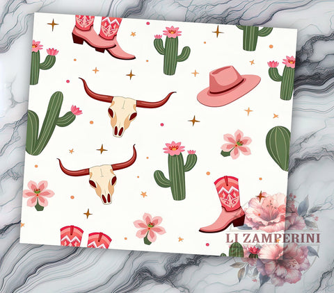 Pink Cowgirl Tumbler, Western Sublimation Wrap, 20oz Cowgirl Drinkware, Country Style Tumbler Design, Cowgirl Art, Rustic Western Wrap, Digital Download Sublimation Li Zamperini 
