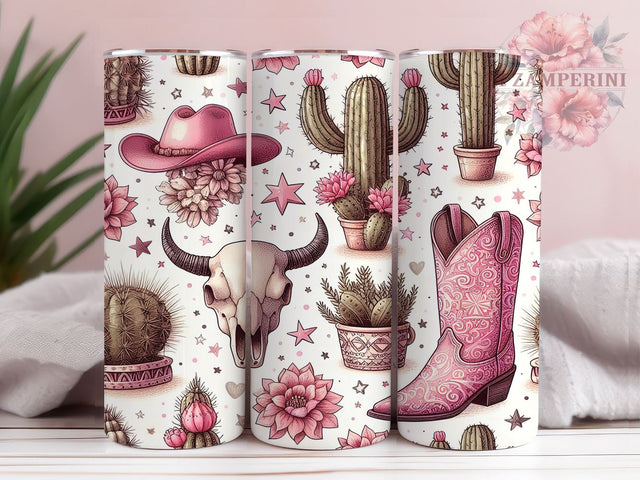 Pink Cowgirl Tumbler, Western Sublimation Wrap, 20oz Cowgirl Drinkware, Country Style Tumbler Design, Cowgirl Art, Rustic Western Wrap, Digital Download Sublimation Li Zamperini 