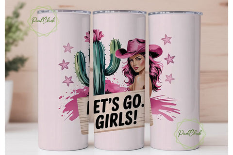 Pink Cowgirl Tumbler Wrap 20oz Sublimation PixelChick 