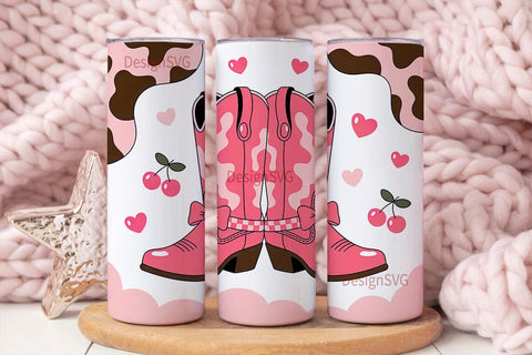 Pink Cowgirl Tumbler Wrap PNG Sublimation DesignSVG 
