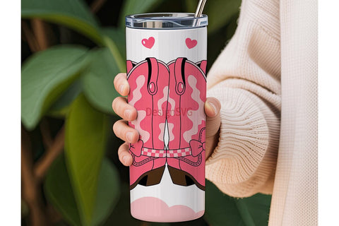 Pink Cowgirl Tumbler Wrap PNG Sublimation DesignSVG 