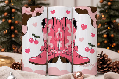 Pink Cowgirl Tumbler Wrap PNG Sublimation DesignSVG 