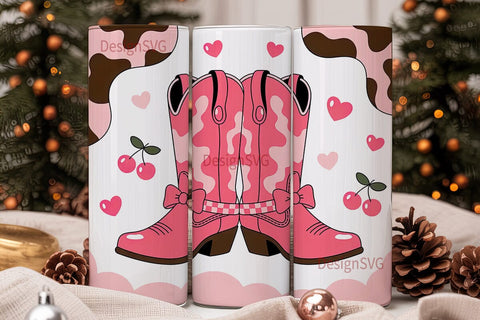 Pink Cowgirl Tumbler Wrap PNG Sublimation DesignSVG 