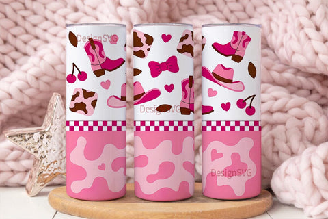 Pink Cowgirl Tumbler Wrap PNG Sublimation DesignSVG 