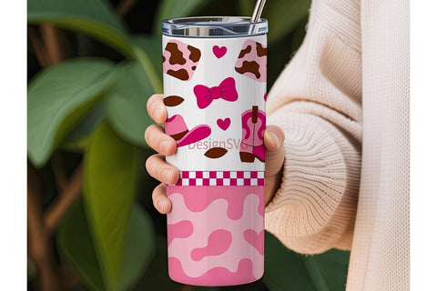Pink Cowgirl Tumbler Wrap PNG Sublimation DesignSVG 